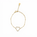 Crystal Heart Gold Bracelet