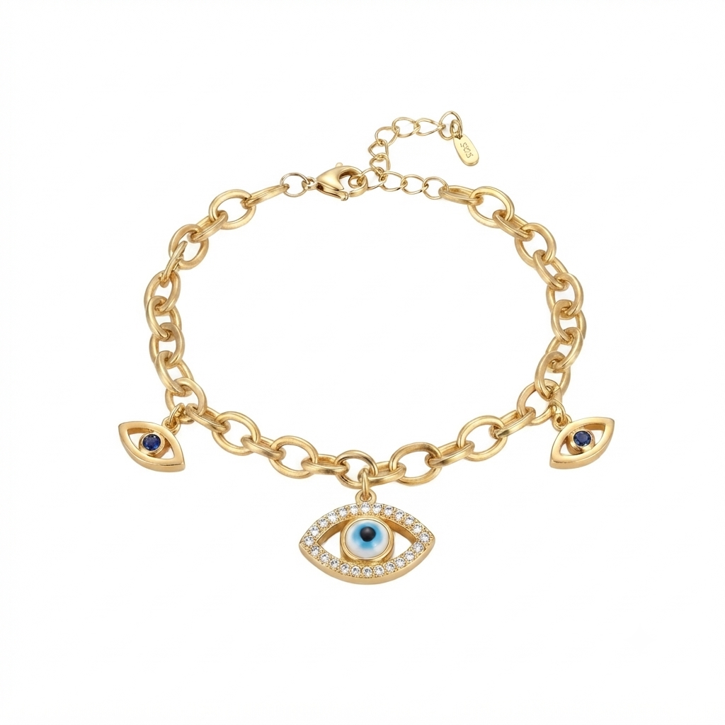 Evil Eye Chain Gold Bracelet
