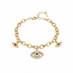 Evil Eye Chain Gold Bracelet