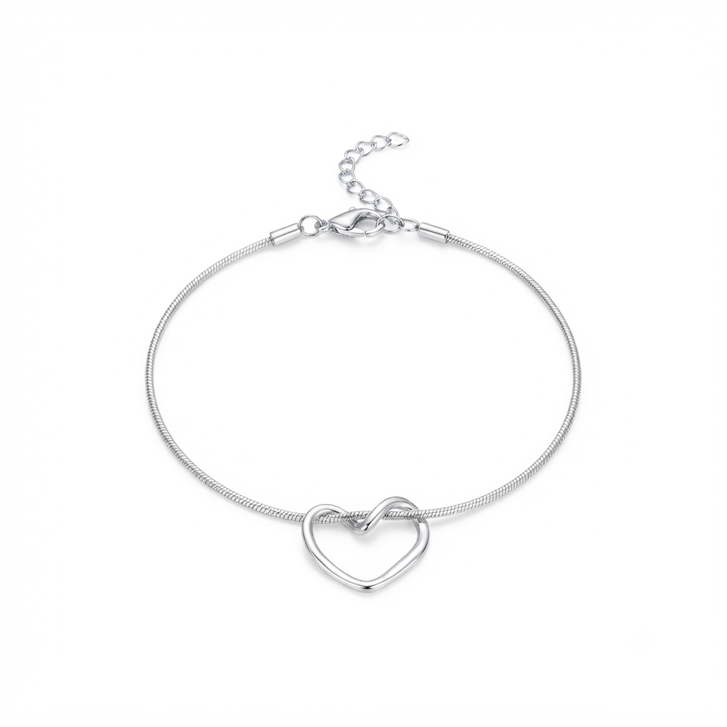 Viral Heart Silver Bracelet
