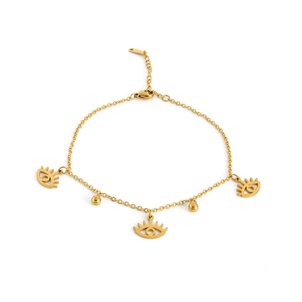 Evil Eye Charm Anklets (Pair)