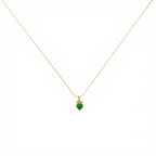 Solitaire Royal Green Heart Necklace