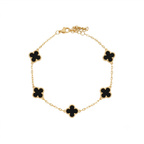 Black Tiny Clover Bracelet