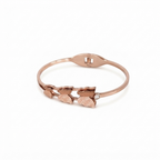 Triple Butterfly Rose Gold Bangle Bracelet (Side Open)