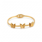 Textured Butterfly Bangle Bracelet  (Side Open)