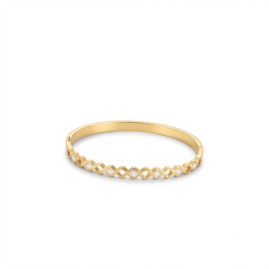 Enamel Bangle Bracelet (Side Open)