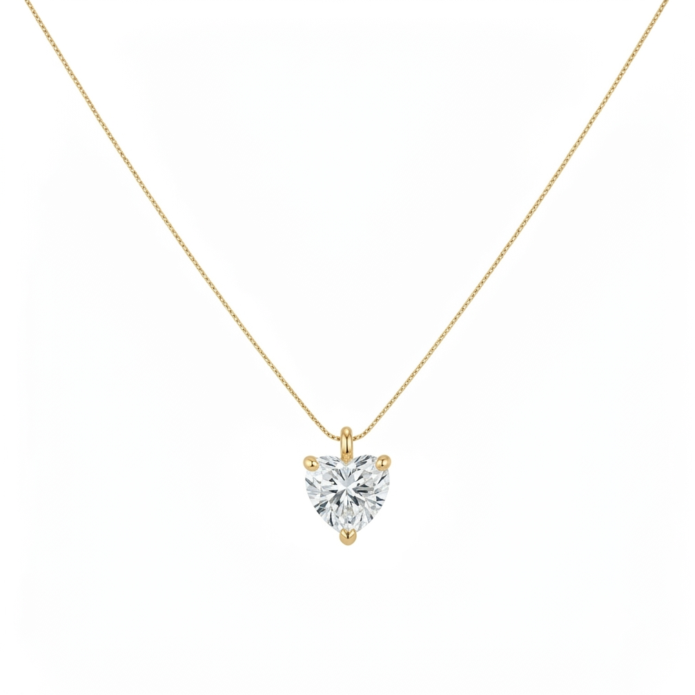 Tiny Solitaire Love Necklace