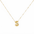 Puffy Letter S Narrow Necklace