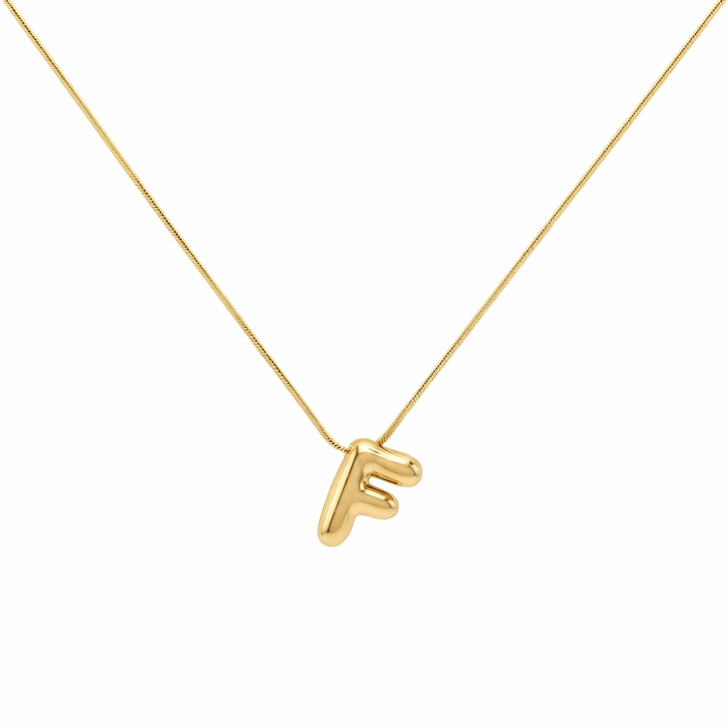 Puffy ‘F’ Letter Necklace