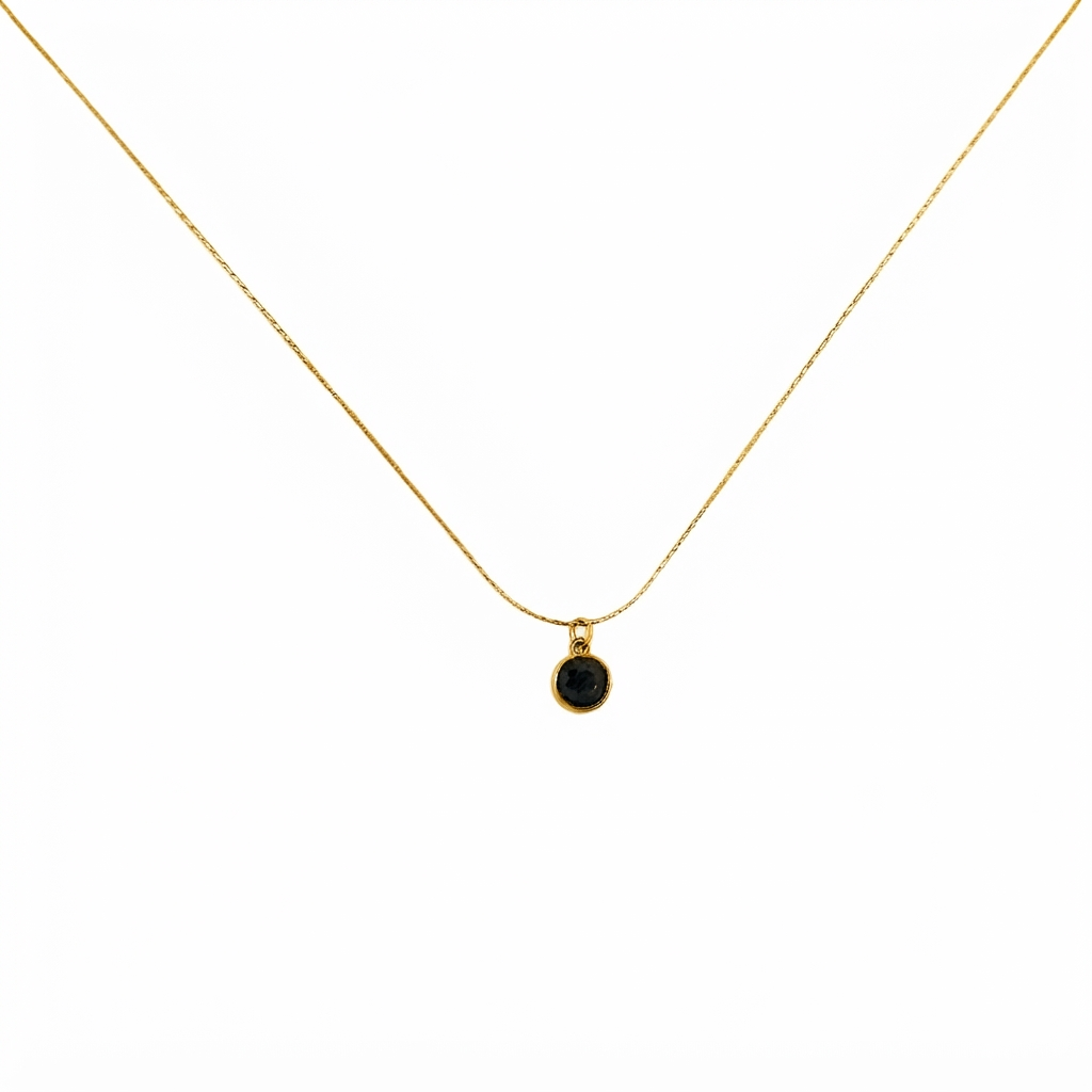 Black Single Stone Necklace