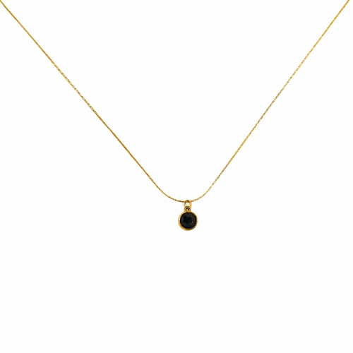 Black Solitaire Necklace