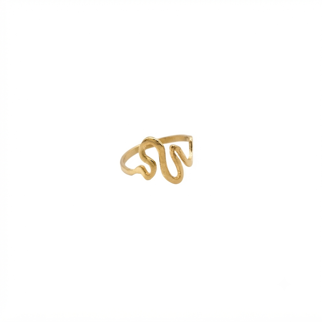 Scribble Wave Ring (Adjustable)