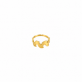 Golden Plated Leaf Ring (Adjustable Ring)