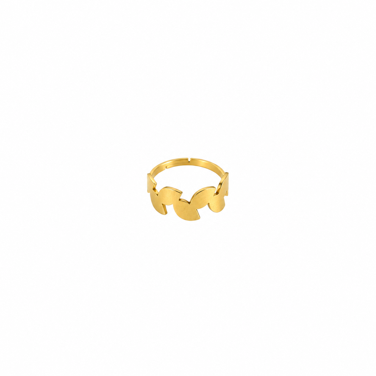 Golden Plated Leaf Ring (Adjustable Ring)