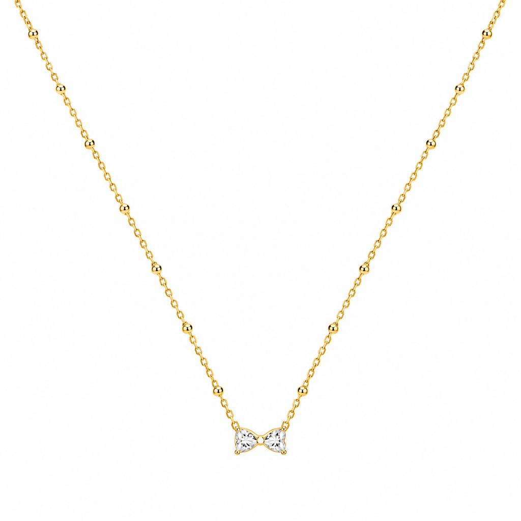 Tiny Bow Dot Chin Necklace