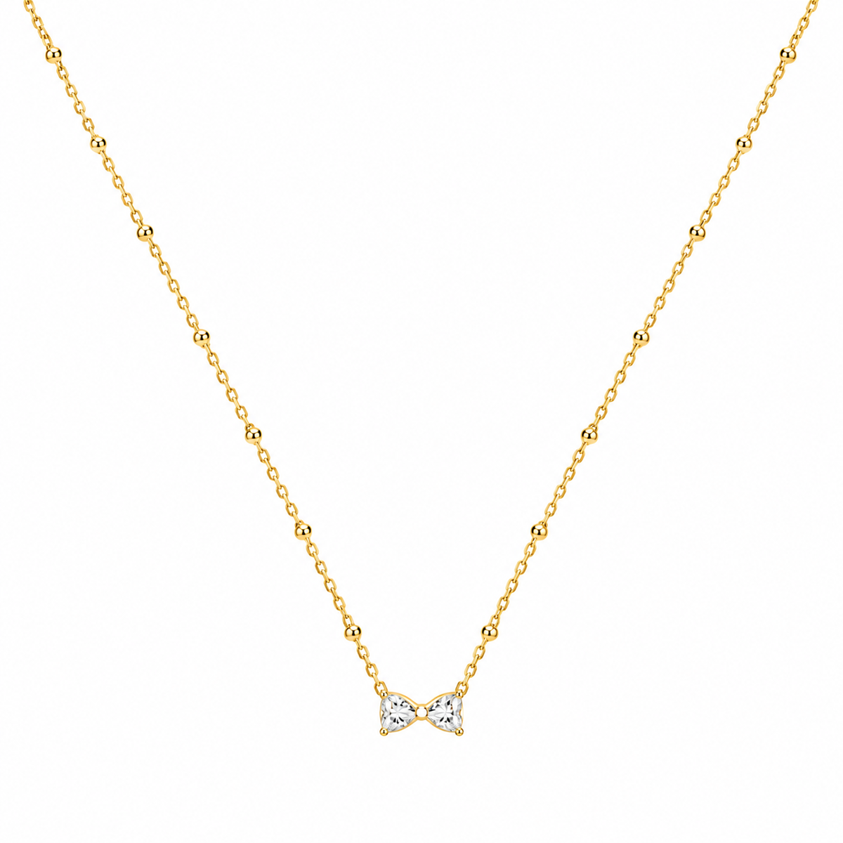 Tiny Bow Dot Chin Necklace