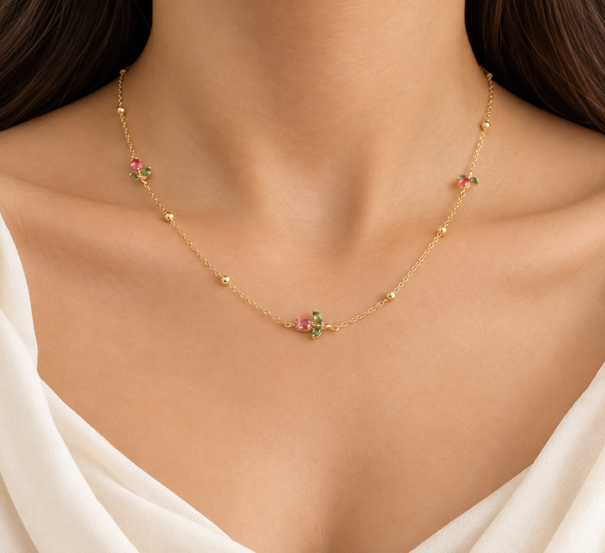 Pink Tulip Necklace