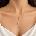 Multicolour Tulip Gold Necklace (Adjustable Size)