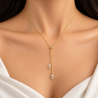 White Flower Gold Necklace (Adjustable Size)