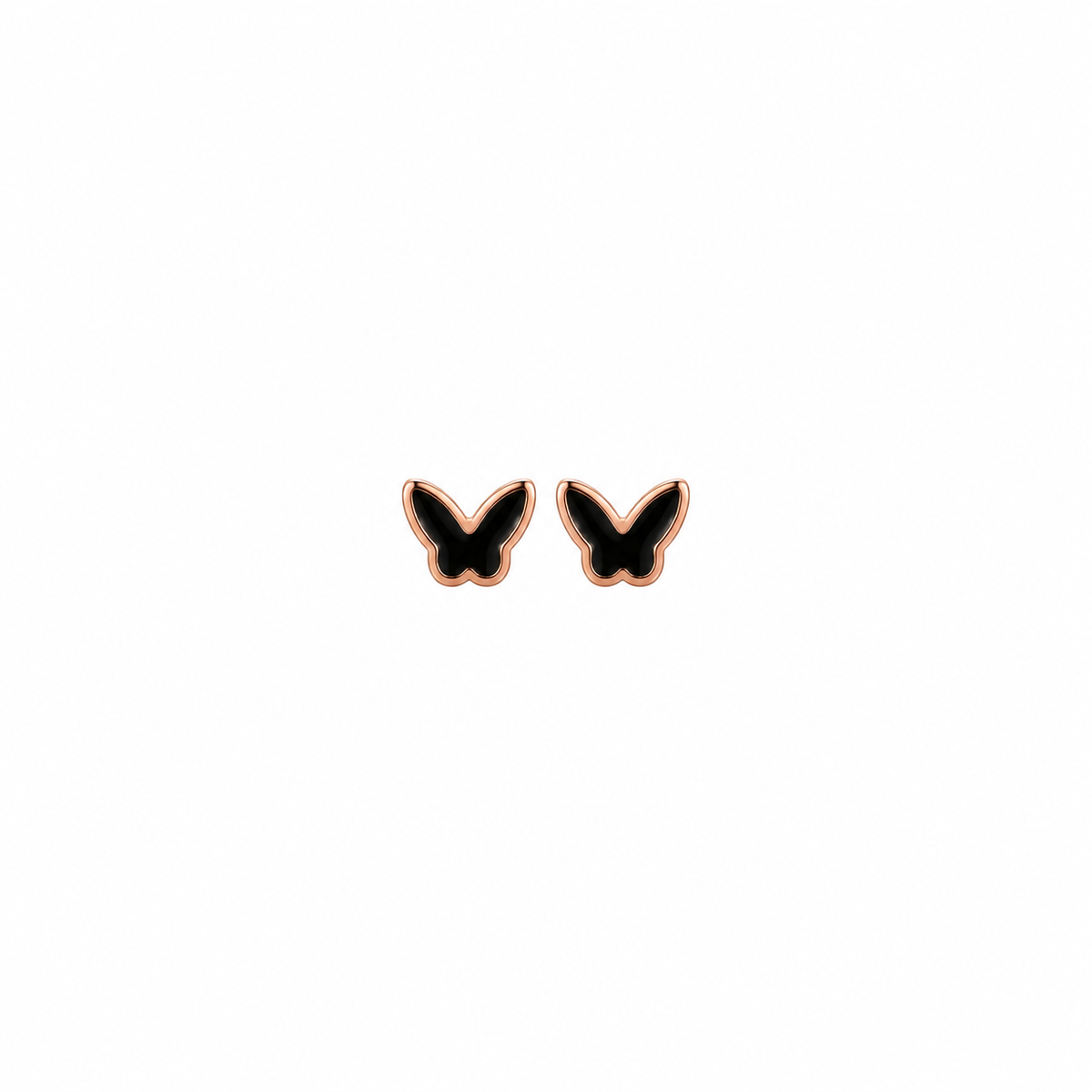 Medium Rose Gold Butterfly Stud Earrings