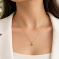 Pink Tulip Thin Gold Necklace