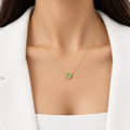 Green Heart Stone Gold Necklace