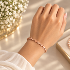 Daisy Rose Gold Bangle Bracelet (Side Open)