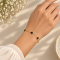 Black Tiny Clover Bracelet