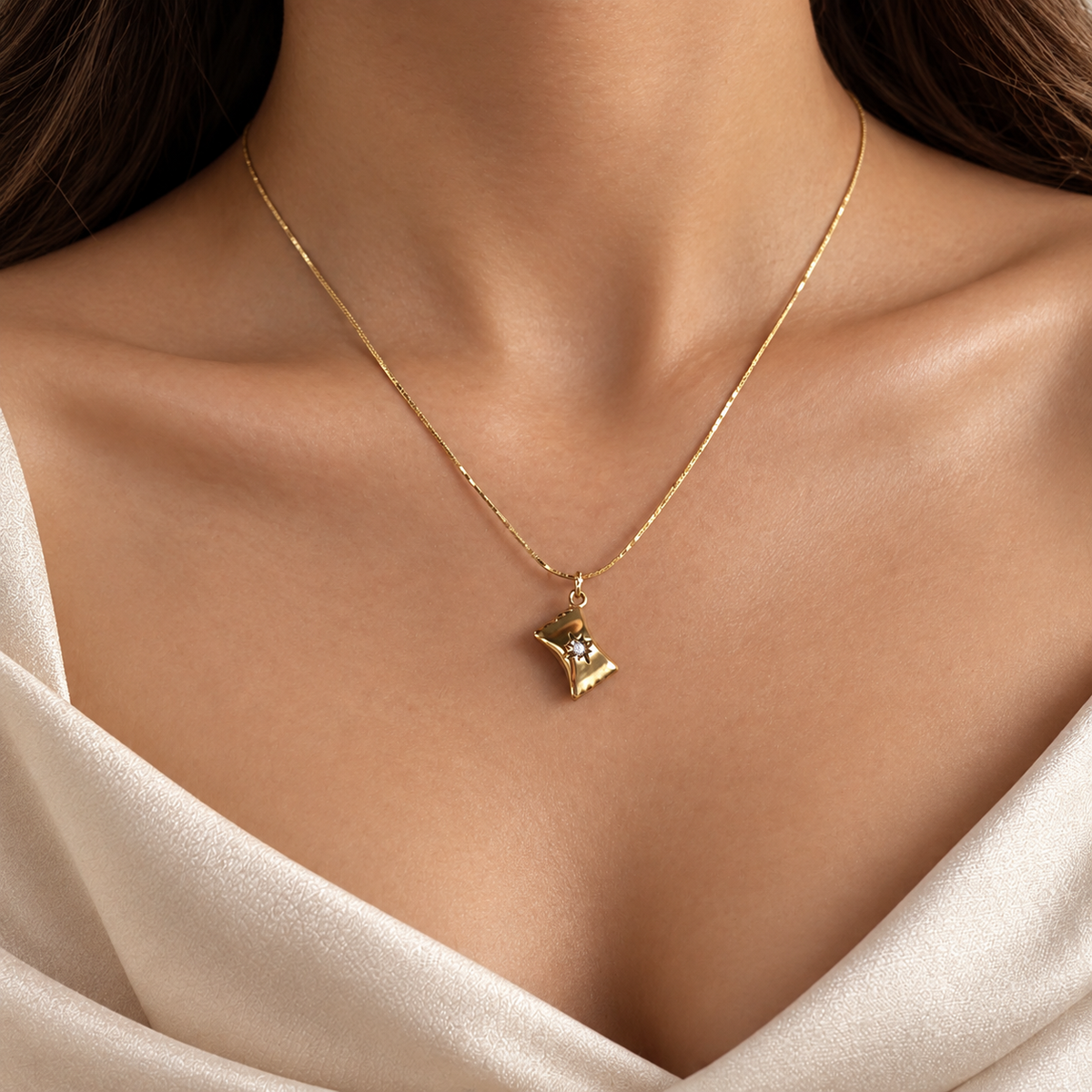 Starlight Pillow Gold Necklace