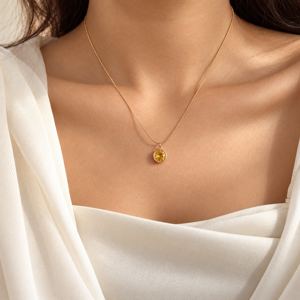 Yellow Stone Gold Necklace