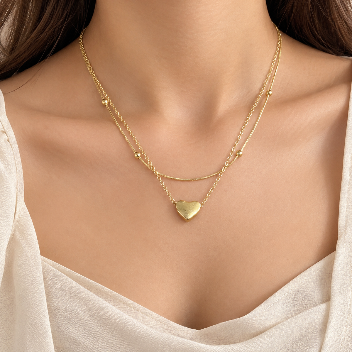 Puffy Love Layered Necklace