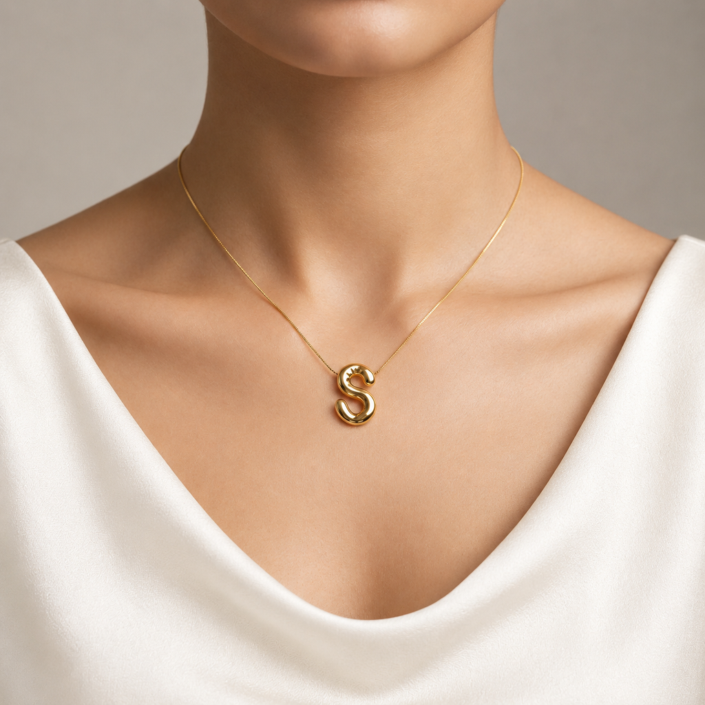 Puffy Letter S Necklace
