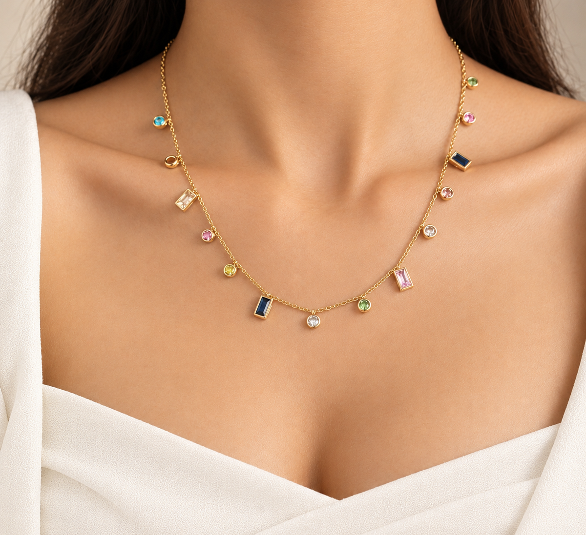 Square & Round Necklace
