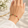 Red & Green Tulip Bracelet