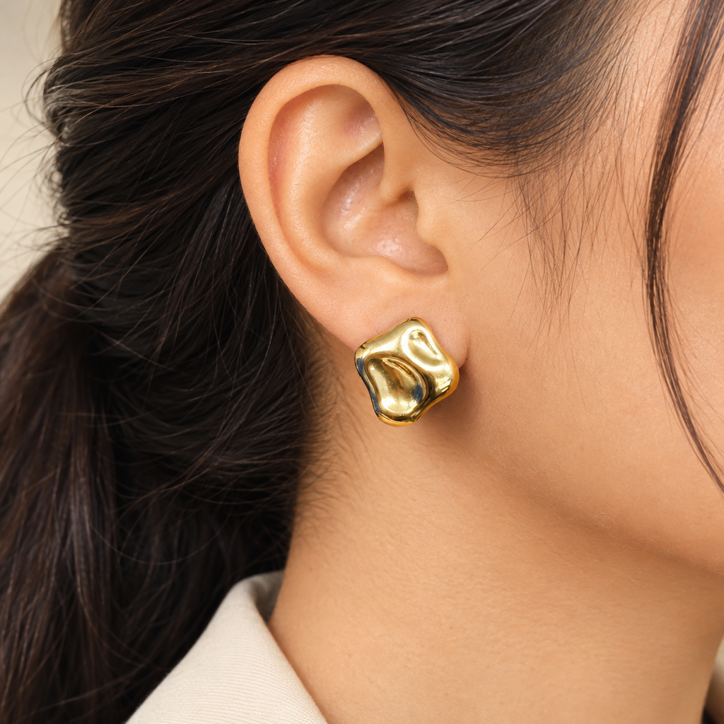 Ripple Gold Earrings