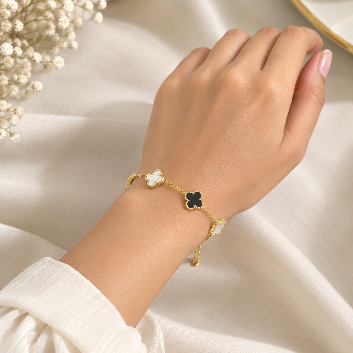 Double Sided Clover Bracelet