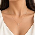 White Solitaire Necklace