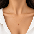 Red Tulip Thin Gold Necklace