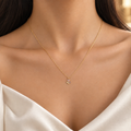 Pink & Purple Tulip Thin Gold Necklace