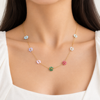 Multicolour Daisy Gold Necklace