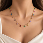 Large Square & Round Necklace