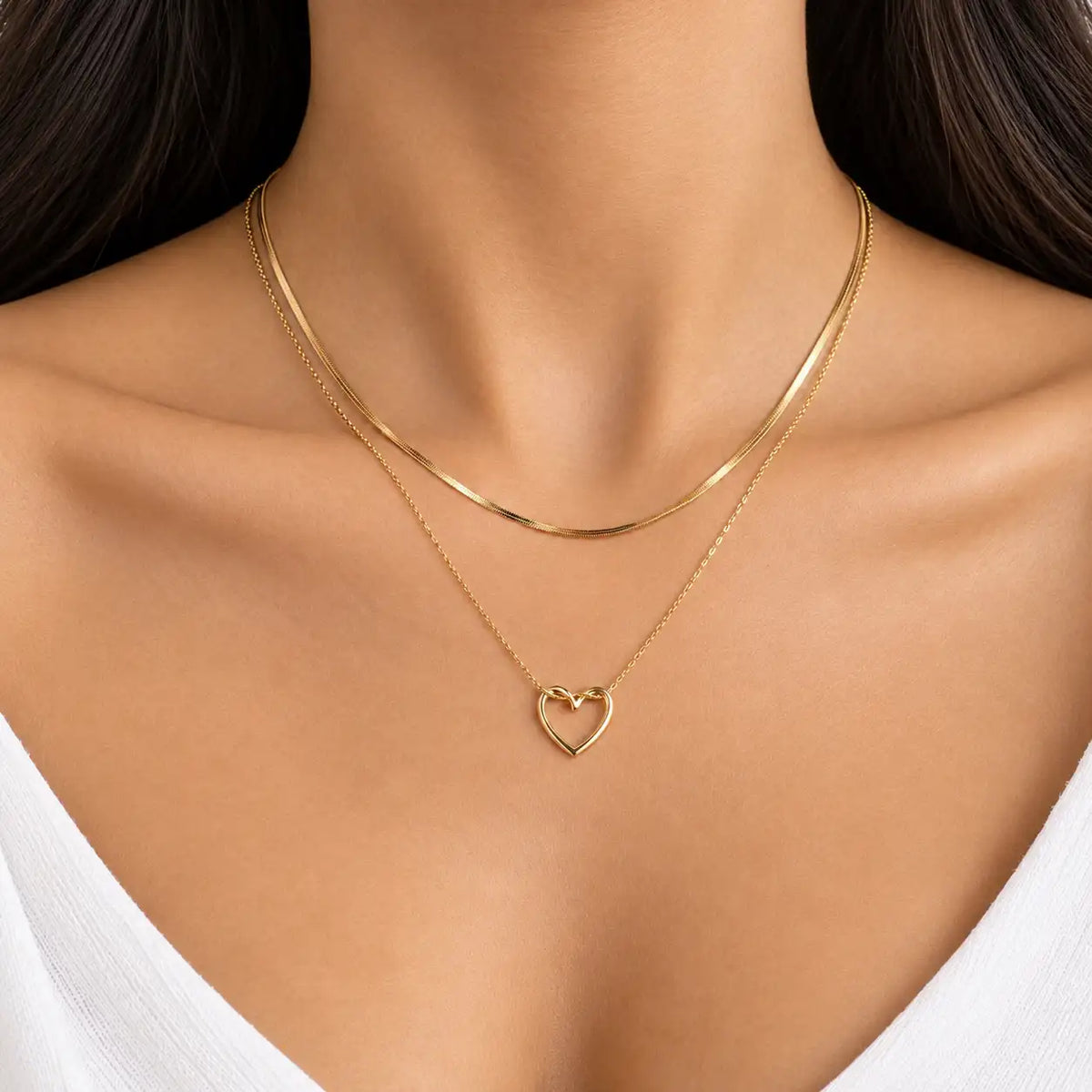 Viral Heart Layered Necklace