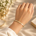 Crystal Stone Bangle Bracelet (Side Open)
