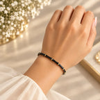Black Bamboo Bangle Bracelet  (Side Open)