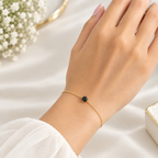 Black Solitaire Gold Bracelet