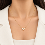 Ivory Heart Gold Necklace