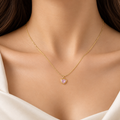 Pink Heart Gold Necklace