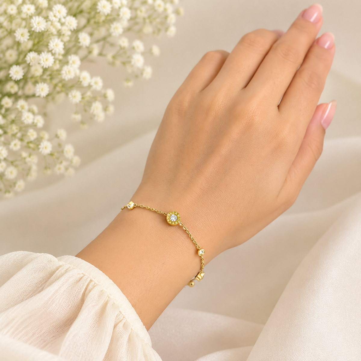 Crystal Dot Gold Bracelet