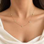 Stone Gold Combo Set Earrings And Necklace
