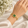 Emerald Circle Link Dial Watch